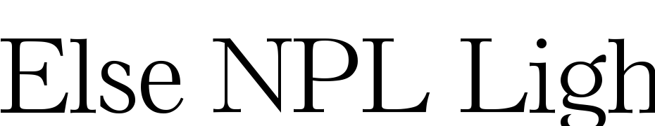 Else NPL Light Yazı tipi ücretsiz indir